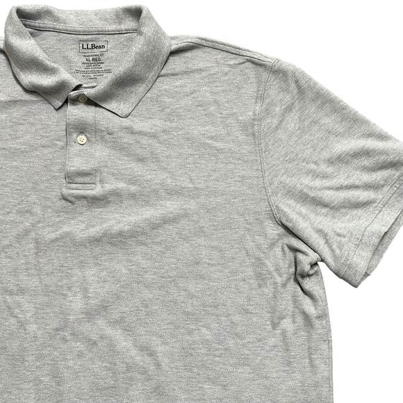 L.L.Bean Mens Polo Shirt XL Traditional Fit Gray Cotton Short Sleeve - Picture 1 of 7